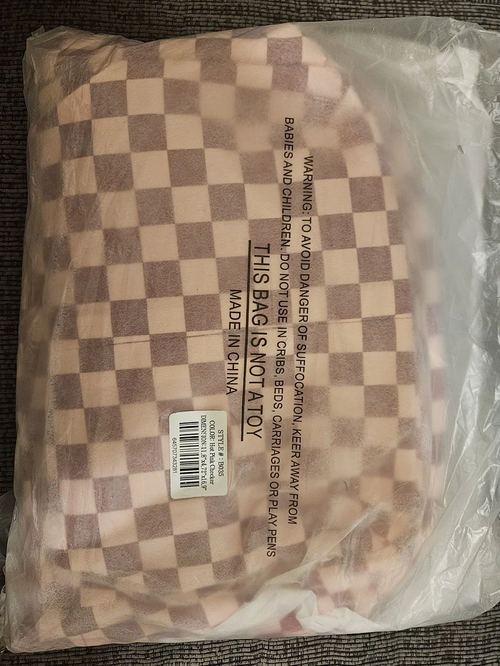 Pink Checkerboard Women's Backpack